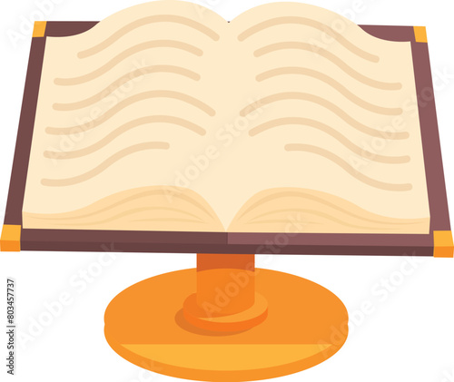 Open alchemist book icon cartoon vector. Composition formula. Power balm