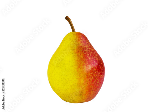 Vibrant Yellow and Red Pear Isolated on a White Background