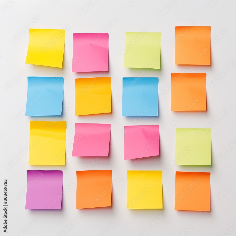 Group of Sticky Notes Pinned to Wall