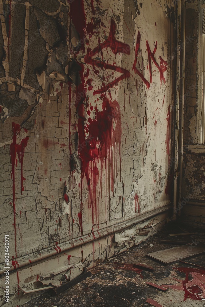 A killer's chilling message scrawled in blood on a wall A killer's chilling message scrawled in blood on a wall