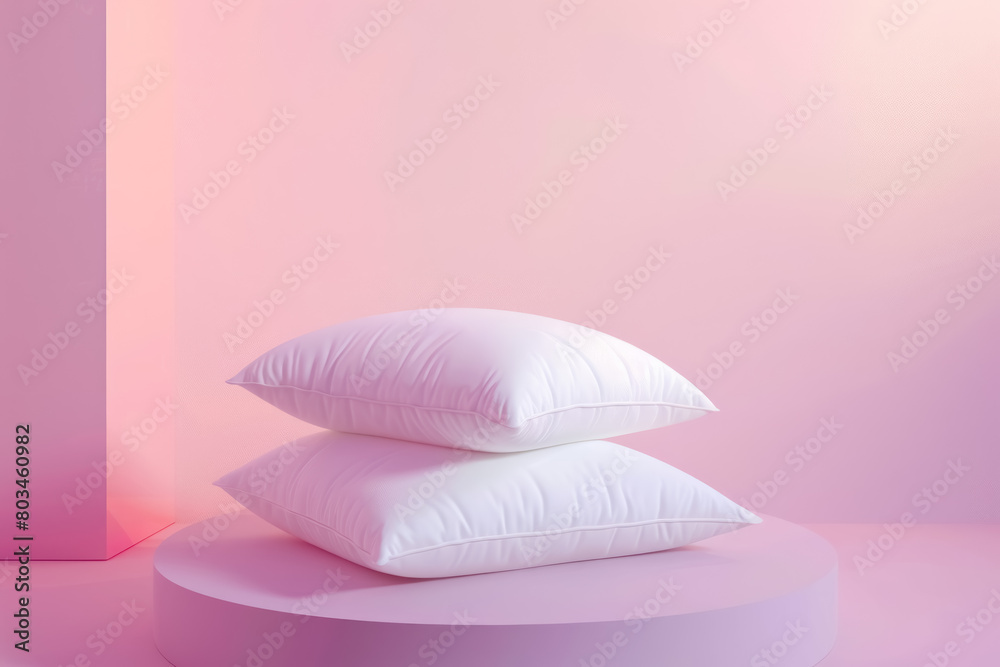 soft white pillows on vibrant pink gradient background for home decor soft white pillows on vibrant pink gradient background for home decor