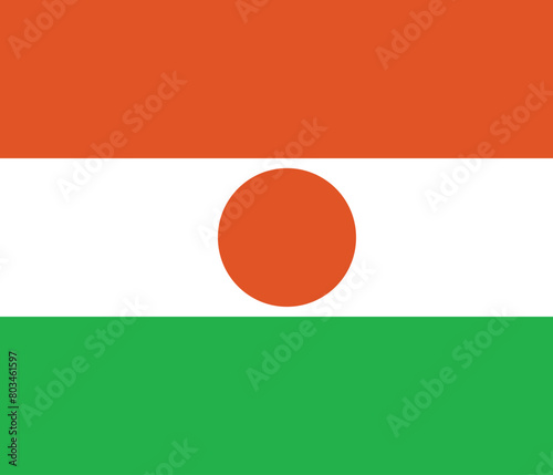 National flag of Niger original size and colors vector illustration, drapeau du Niger sign Republic of Niger, la Nigerienne Niger flag