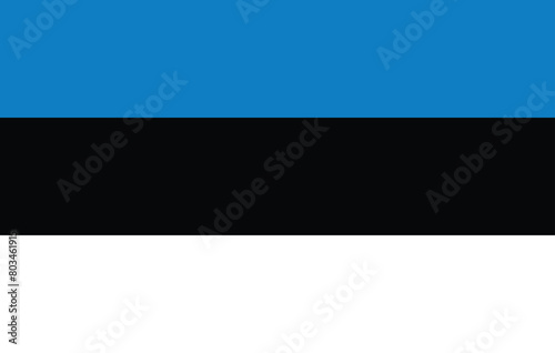 National flag of Estonia original size and colors vector illustration, Eesti lipp is Estonian flag, color is sinimustvalge, poet Martin Lipp