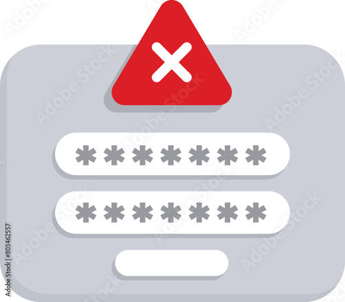 Login password incorrect icon cartoon vector. Denied error. User identity