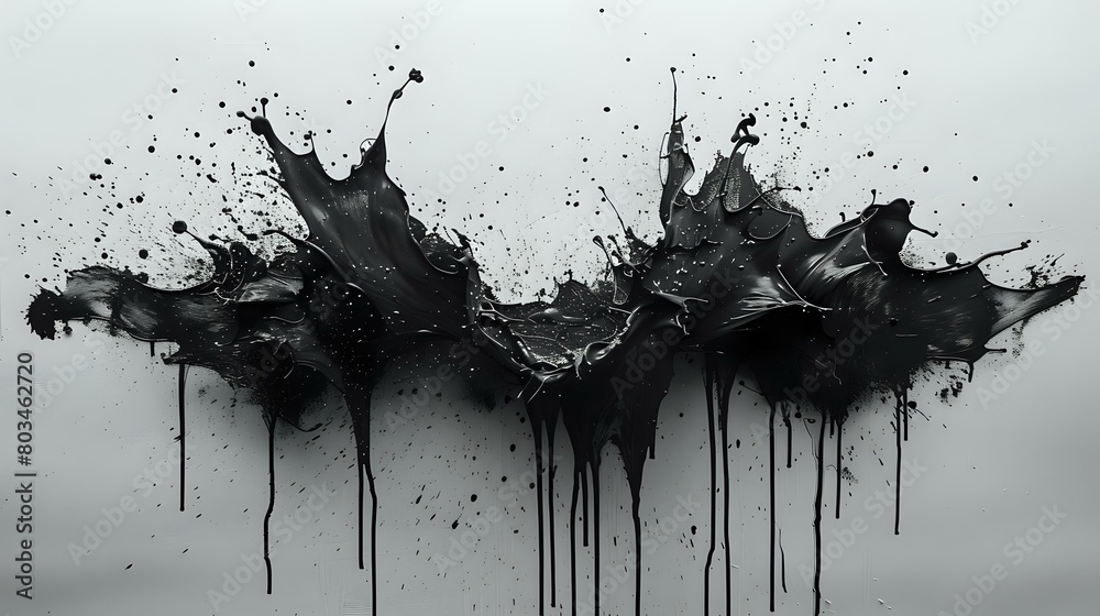 Powerful and Edgy: Black Ink Splatters on White Powerful and Edgy: Black Ink Splatters on White