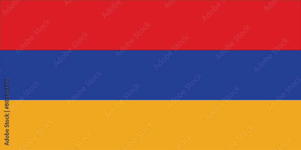 Fototapeta premium National flag of Armenia original size and colors vector illustration, Armenian Tricolour flag Republic of Armenia