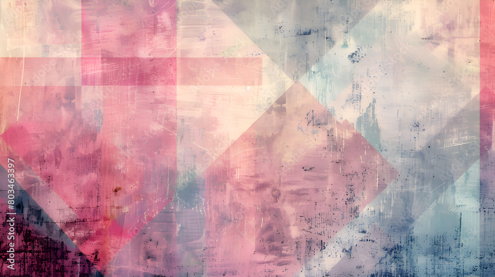 Pastel Abstract Geometric Art on a Distressed Grunge Background Ideal for Modern Graphic Projects Pastel Abstract Geometric Art on a Distressed Grunge Background Ideal for Modern Graphic Projects