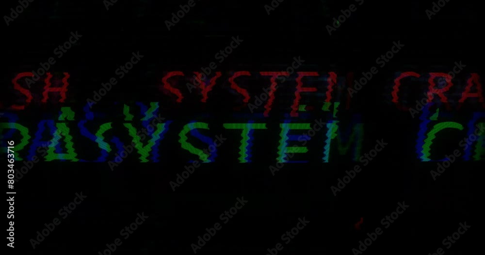 System Crash RGB - Decoding Tech Glitches, Exploring Common Error Messages in Digital and Analog Devices. Monitor screen error. Data glitches.