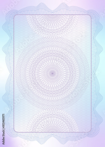 purple and blue guilloche background for diploma