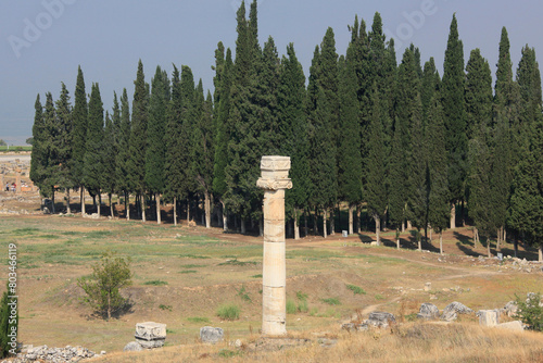 Ancient ruins of Hierapolis City near Pamukkale travertians, Denizli, Turkey photo