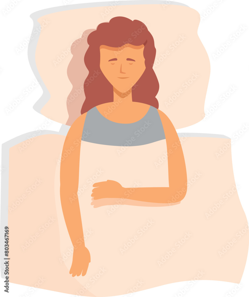 Cute girl dreaming icon cartoon vector. Serene sleep. Resting happy snore Cute girl dreaming icon cartoon vector. Serene sleep. Resting happy snore