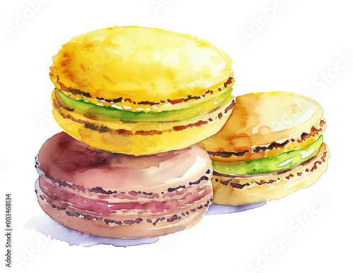 macaron watercolor digital painting good quality