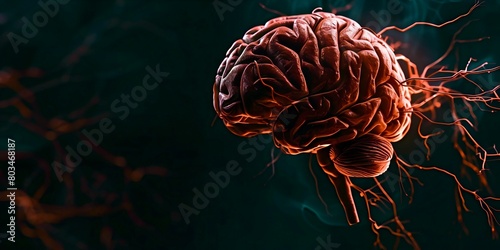 Neuro brain on black background photo