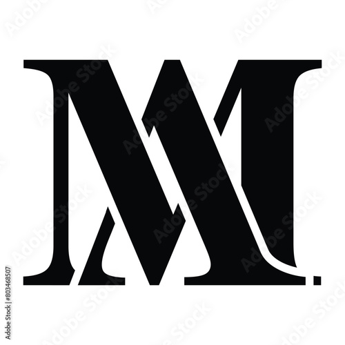 AM letter black logo icon template 1