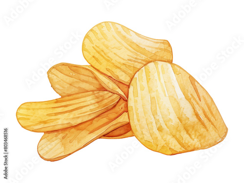 potato chips watercolor digital painting good quality