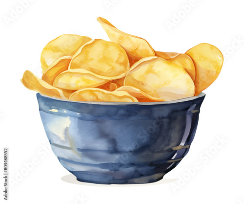 potato chips watercolor digital painting good quality
