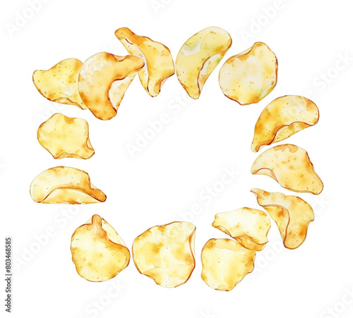 potato chips watercolor digital painting good quality