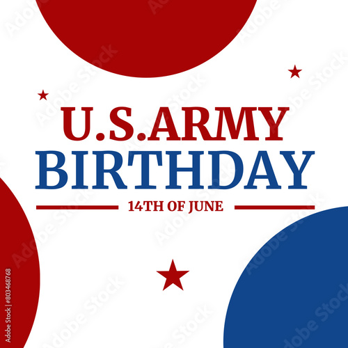 Army Birthday of United States, traditionally celebrated on June 14 with the colors of the waving American flag, background design for posters