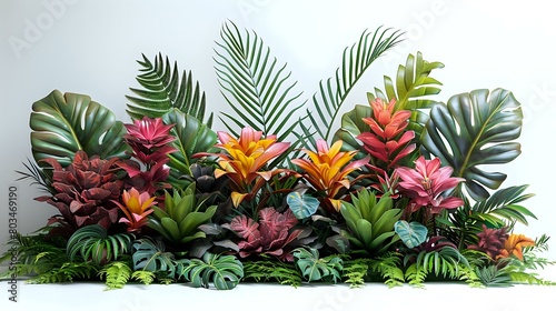 Tropical Extravaganza  Trio of Vibrant Foliage