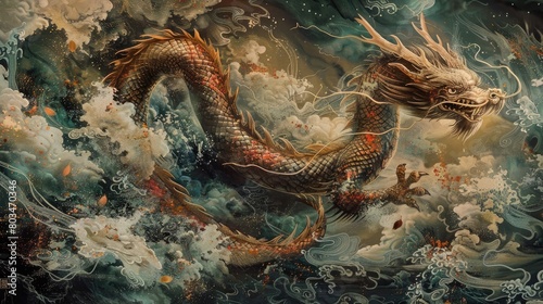 The traditional chinese dragon is depicted in this illustration photo