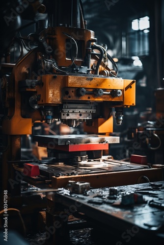 A hydraulic press shaping metal sheets