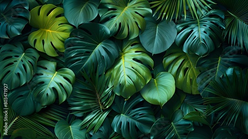 Wallpaper Mural Verdant Paradise of Tropical Leaves Torontodigital.ca