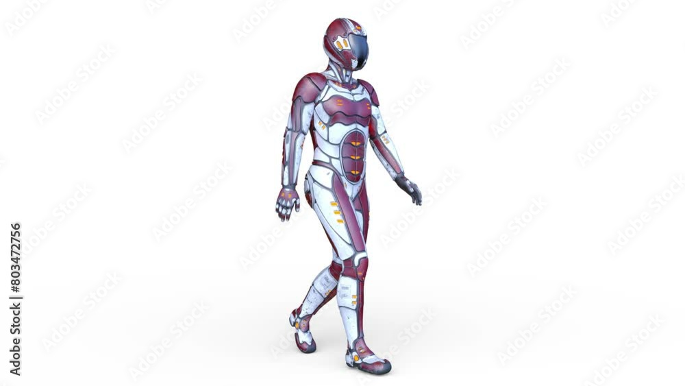 歩くサイバーマン 3DCGレンダリング 歩くサイバーマン 3DCGレンダリング