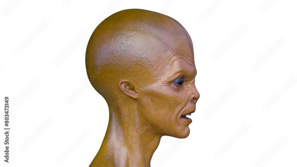 エイリアンの顔　3DCGレンダリング