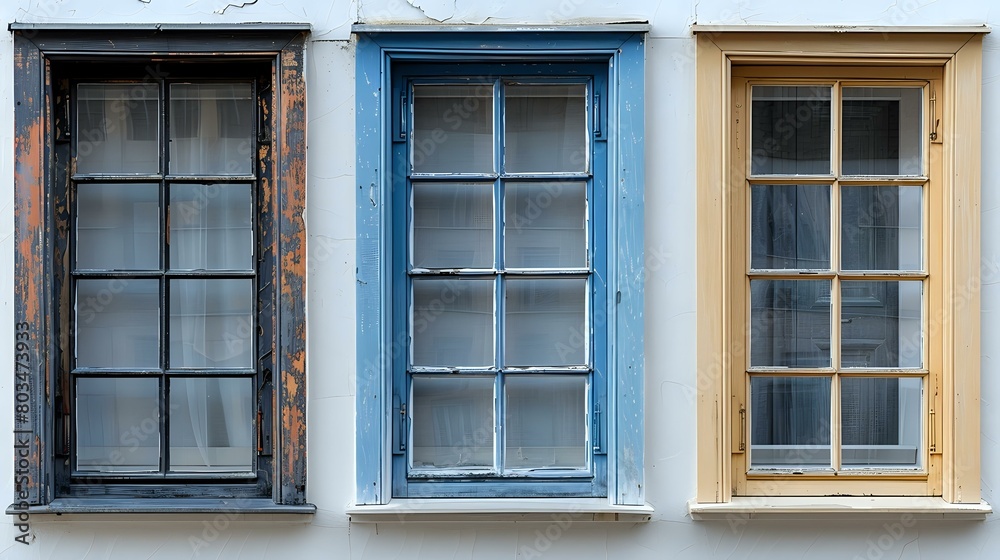 Light and Space: Triptych of Windows in Neutral Frames Light and Space: Triptych of Windows in Neutral Frames