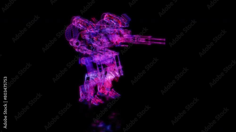 Rendering 3D animation, VISUAL EFFECTS sci-fi transformers robot Model on a black background