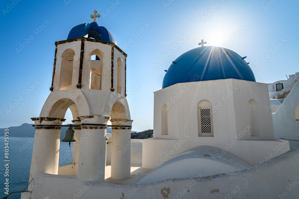 Blue domes of Oia village on Santorini island. Greece Blue domes of Oia village on Santorini island. Greece