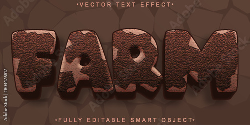 Brown Soil Farm Vector Fully Editable Smart Object Text Effect