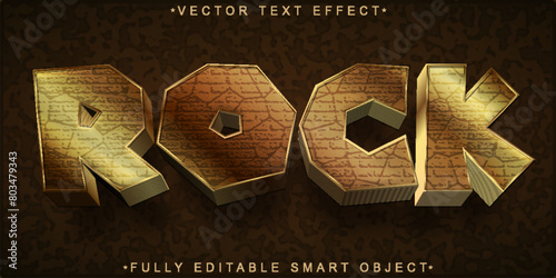Brown Rock Vector Fully Editable Smart Object Text Effect