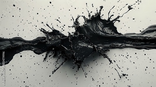Raw and Chaotic: Black Ink Splatters with Emotional Intensity