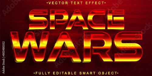 Siny Red and Orange Space Wars Vector Fully Editable Smart Object Text Effect photo