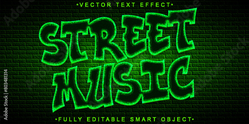 Green Street Music Graffiti Vector Fully Editable Smart Object Text Effect