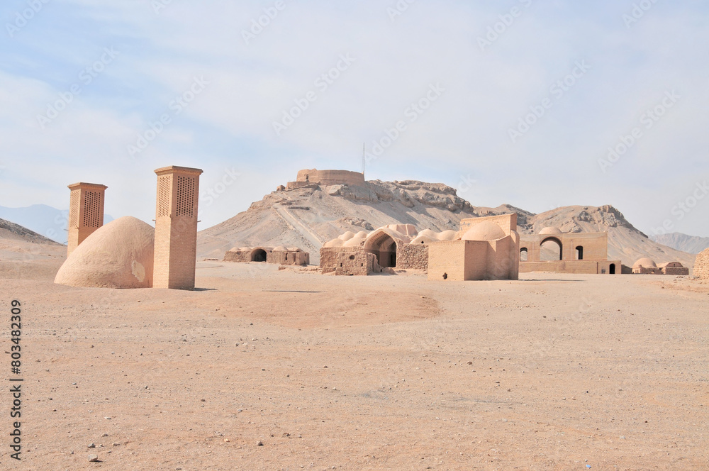 A Tower of Silence built by Zoroastrians for excarnation in Yazd, Iran A Tower of Silence built by Zoroastrians for excarnation in Yazd, Iran