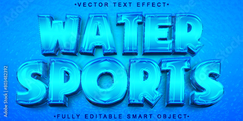 Water Sports Vector Fully Editable Smart Object Text Effect