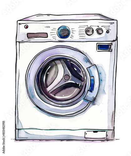washing machine watercolor digital painting good quality