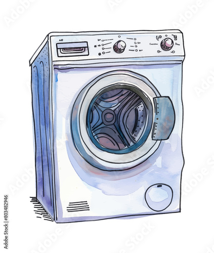 washing machine watercolor digital painting good quality