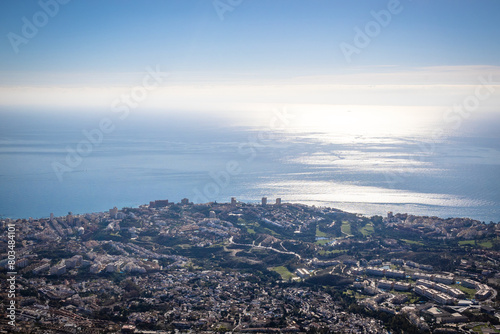 Aerial Panoramic View of Costa del Sol, Benalmadena, Malaga, Spain © Ekaterina