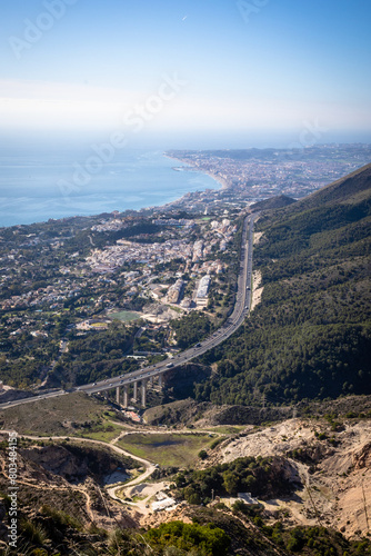 Aerial Panoramic View of Costa del Sol, Benalmadena, Malaga, Spain