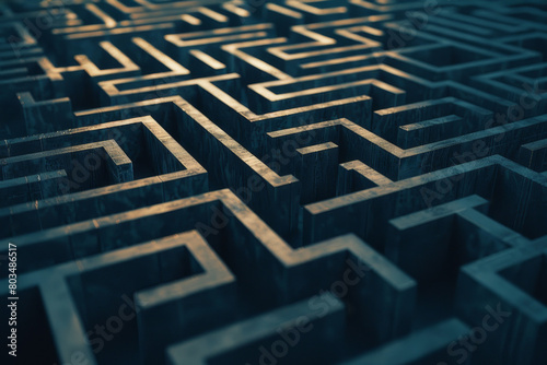 Wallpaper Mural The concept of a mental maze, representing the challenges of decision-making or problem-solving - Generative AI Torontodigital.ca