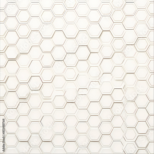 Spacious and Luxurious Hexagonally Patterned Wallpaper in a Clean and Minimalist White Color for Interior Design