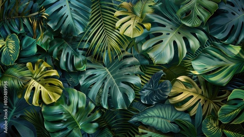 Tropical green leaves