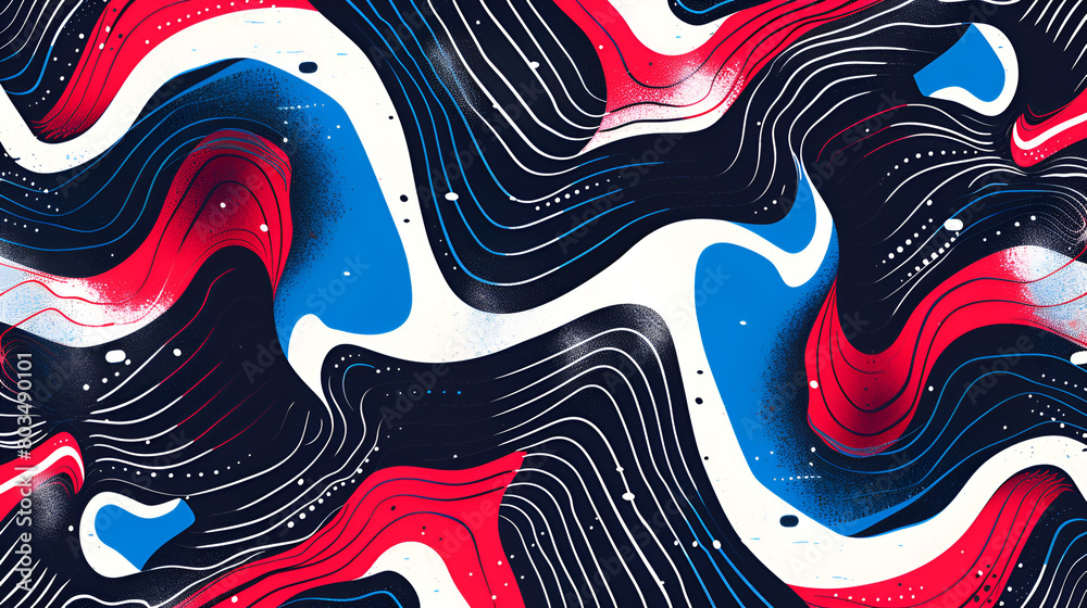 Captivating Grainy Gradient Background in Vibrant Red, Blue, and White for Psychedelic Art Projects
