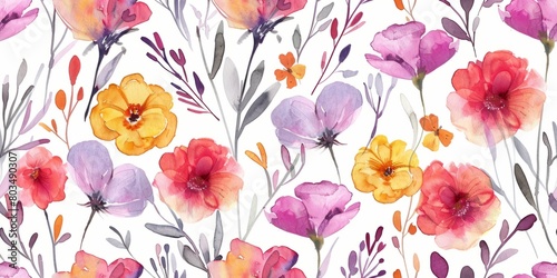 seamless meadow flowers pattern