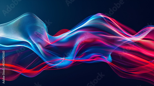 Vibrant and Psychedelic Grainy Gradient Design Featuring Red, Blue, and White Tones © Dawid