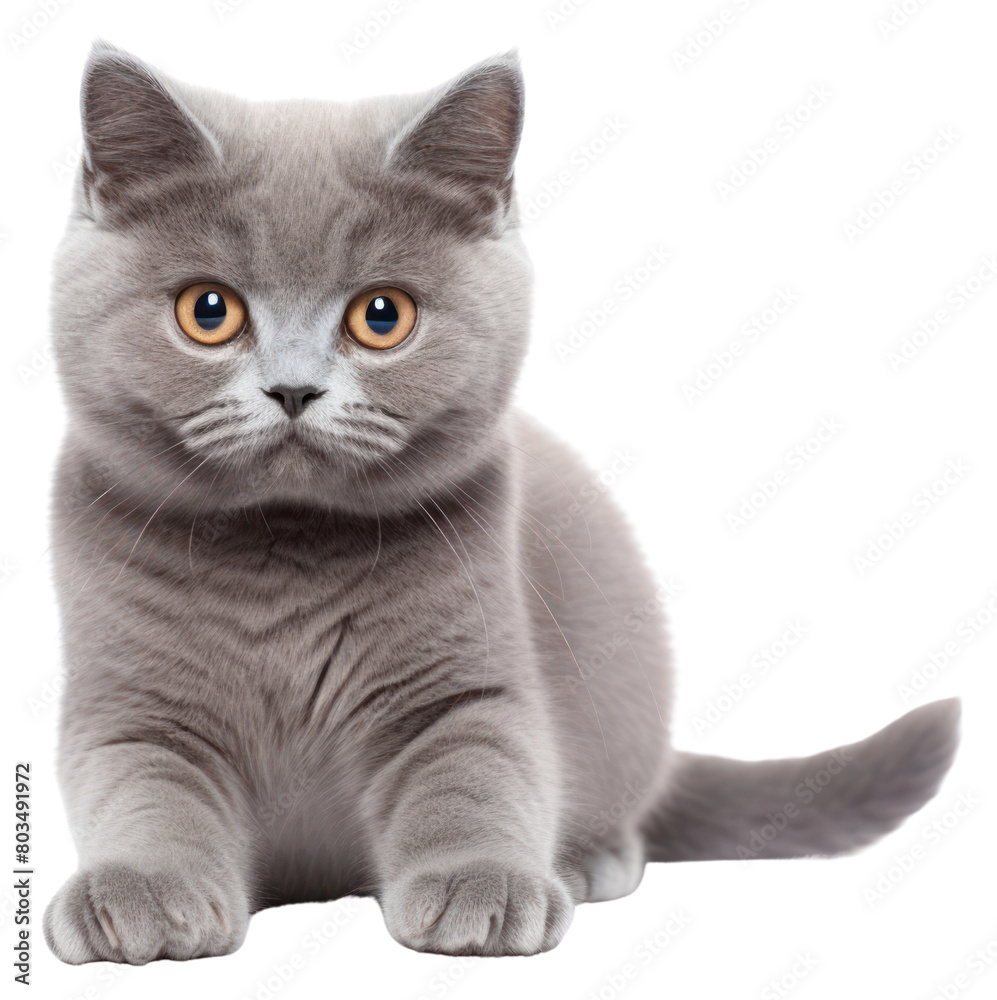 PNG Blue gray british cat animal mammal kitten