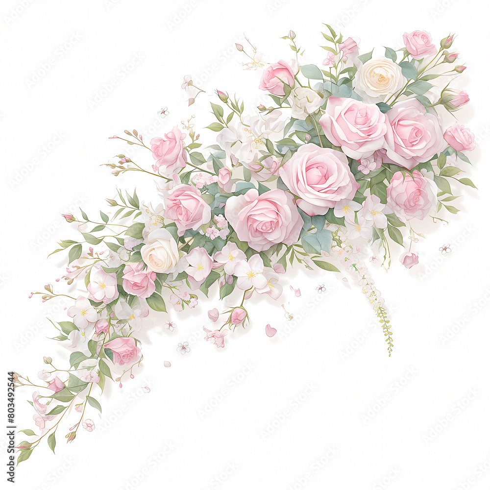 Elegant Hand-Crafted Flower Garland Featuring Freshly Picked Roses and Lilies, Ideal for Gifting, Home Decor, and Romantic Events.